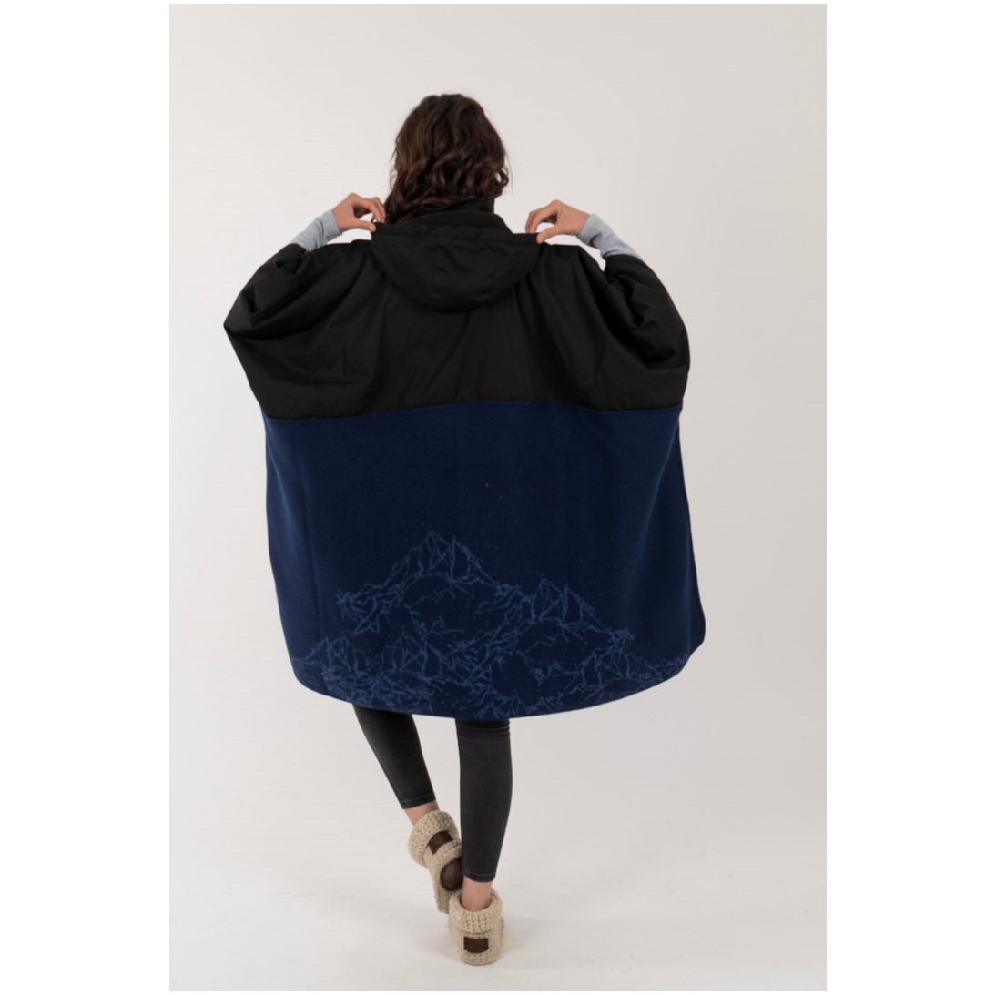 Poncho Taita Unisex Negro/Azul - Imagen 3