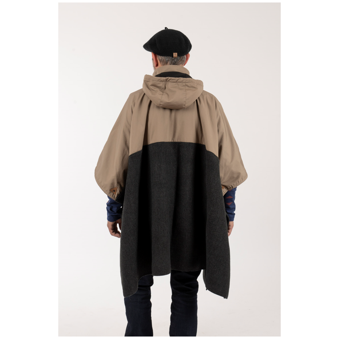 Poncho Taita Unisex Beige/Marengo - Imagen 3