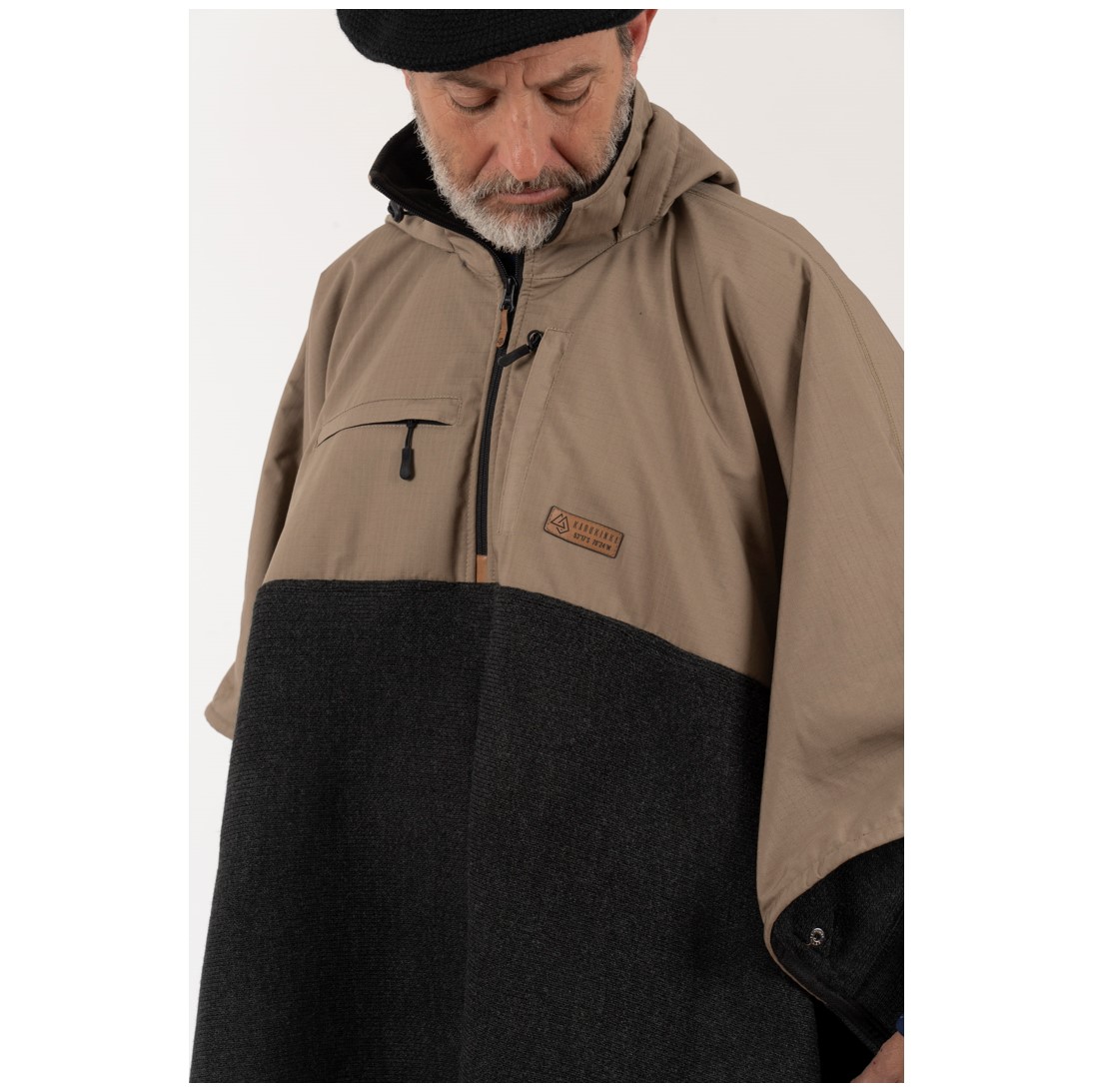 Poncho Taita Unisex Beige/Marengo - Imagen 8