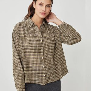 Camisa de cuadros en algodón.