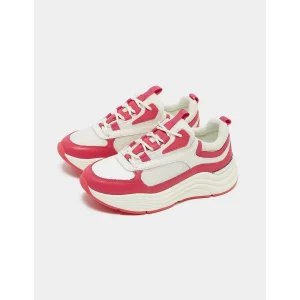 Mallet Cyrus White Fuchsia Womens Sneakers Trainers