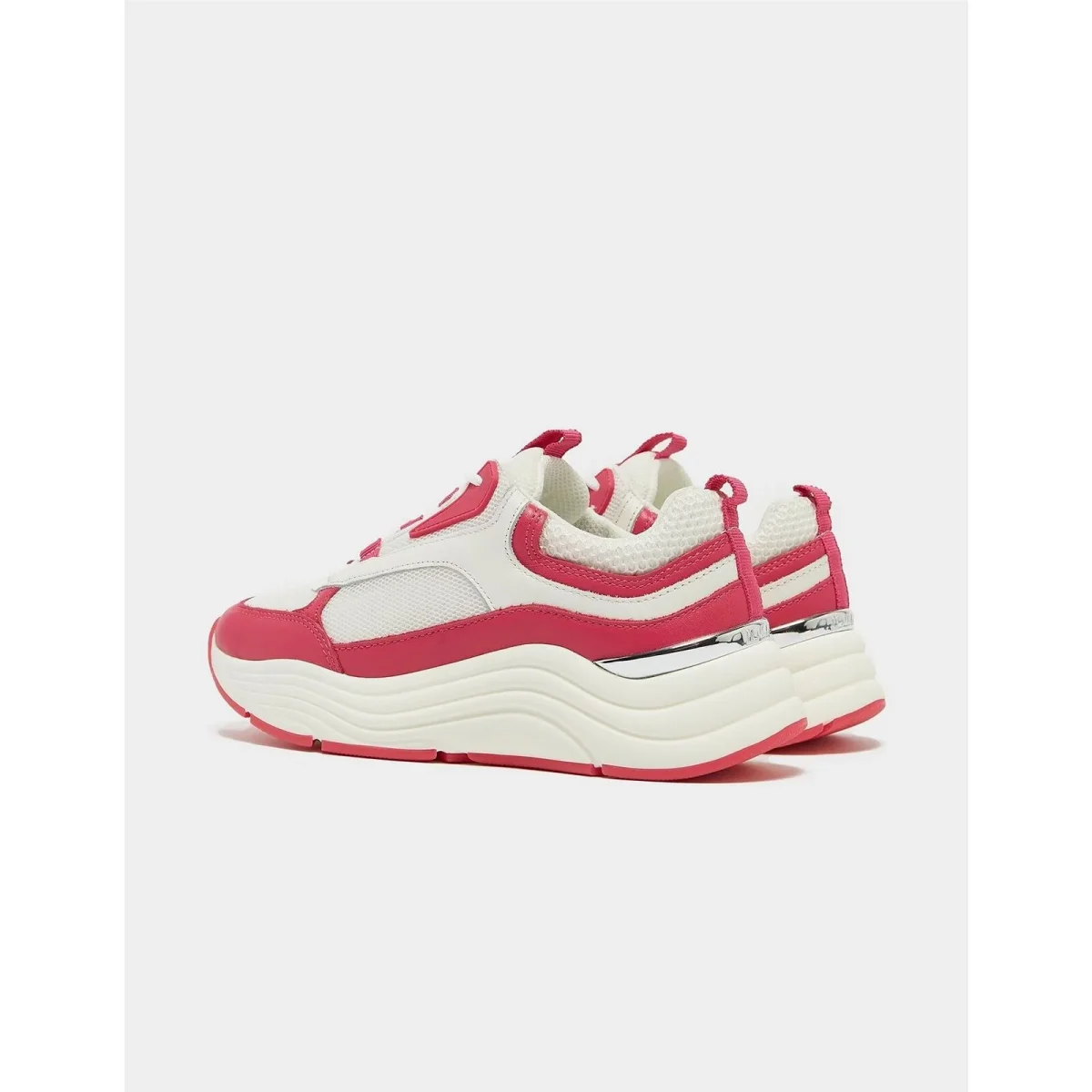 Mallet Cyrus White Fuchsia Womens Sneakers Trainers - Imagen 3