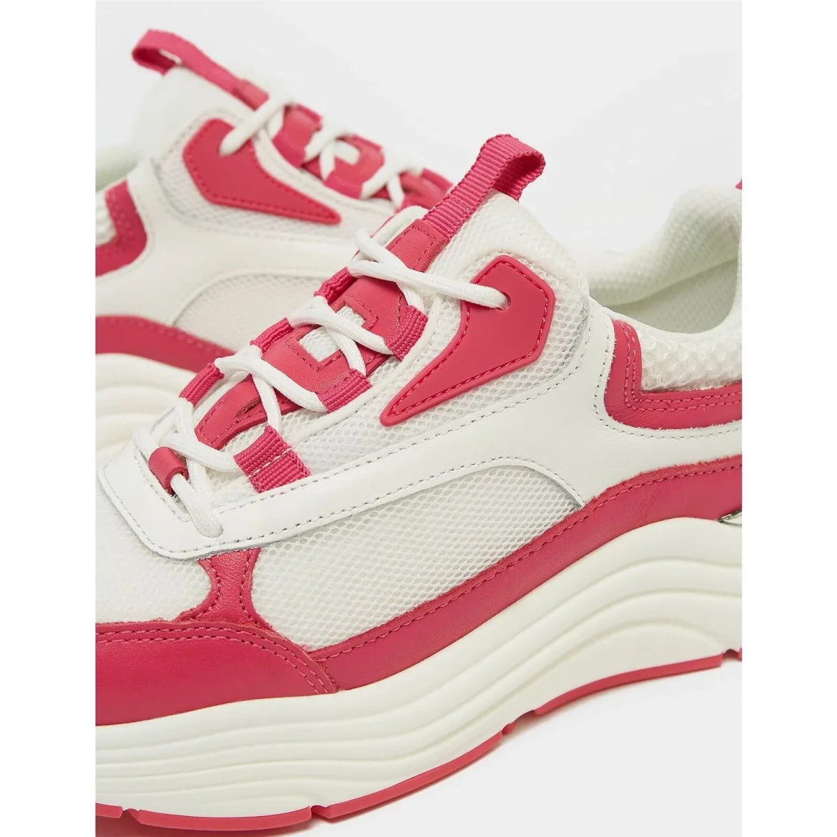 Mallet Cyrus White Fuchsia Womens Sneakers Trainers - Imagen 5