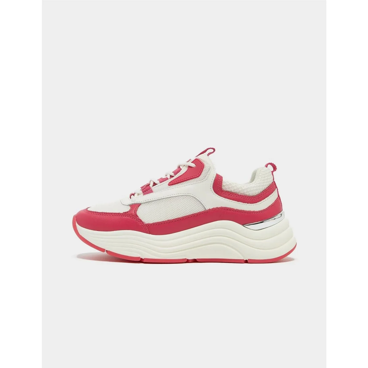 Mallet Cyrus White Fuchsia Womens Sneakers Trainers - Imagen 4