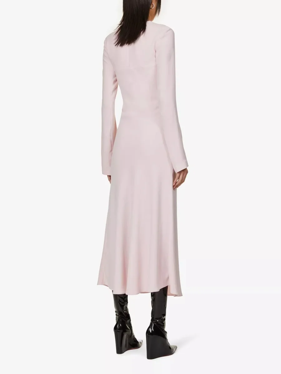 16ARLINGTON Leith Leather Buckle Detail Strap Pink Midi Dress - Imagen 5
