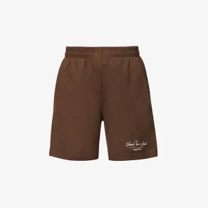 SPORTY & RICH Sunset Tower Hotel Brown Gym Shorts
