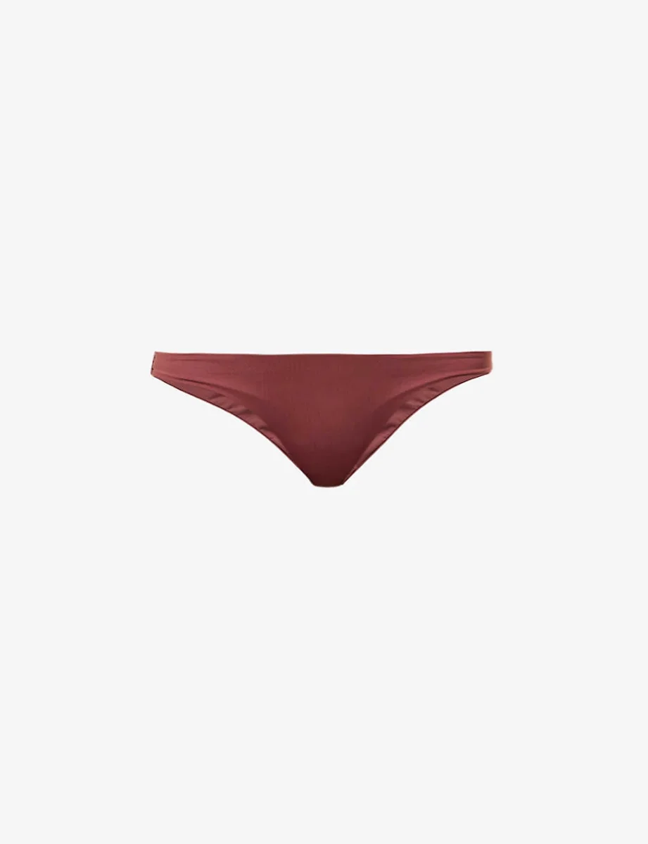 ASCENO Naples Mid-Rise Bikini Briefs in Burgundy - Imagen 2