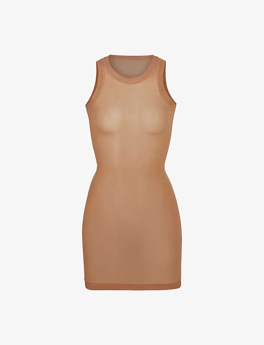 SKIMS Summer Mesh Slim-Fit Mesh Mini Dress - Imagen 2
