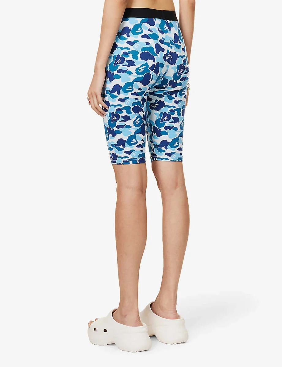 A BATHING APE ABC Blue Camo Shorts - Imagen 4