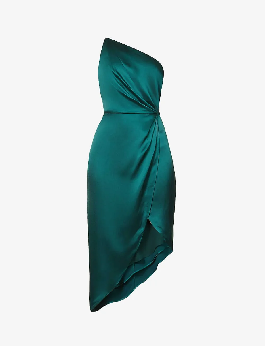 JENNY YOO Calla One-shoulder Emerald Green Maid Of Honour Bridesmaid Dress - Imagen 2