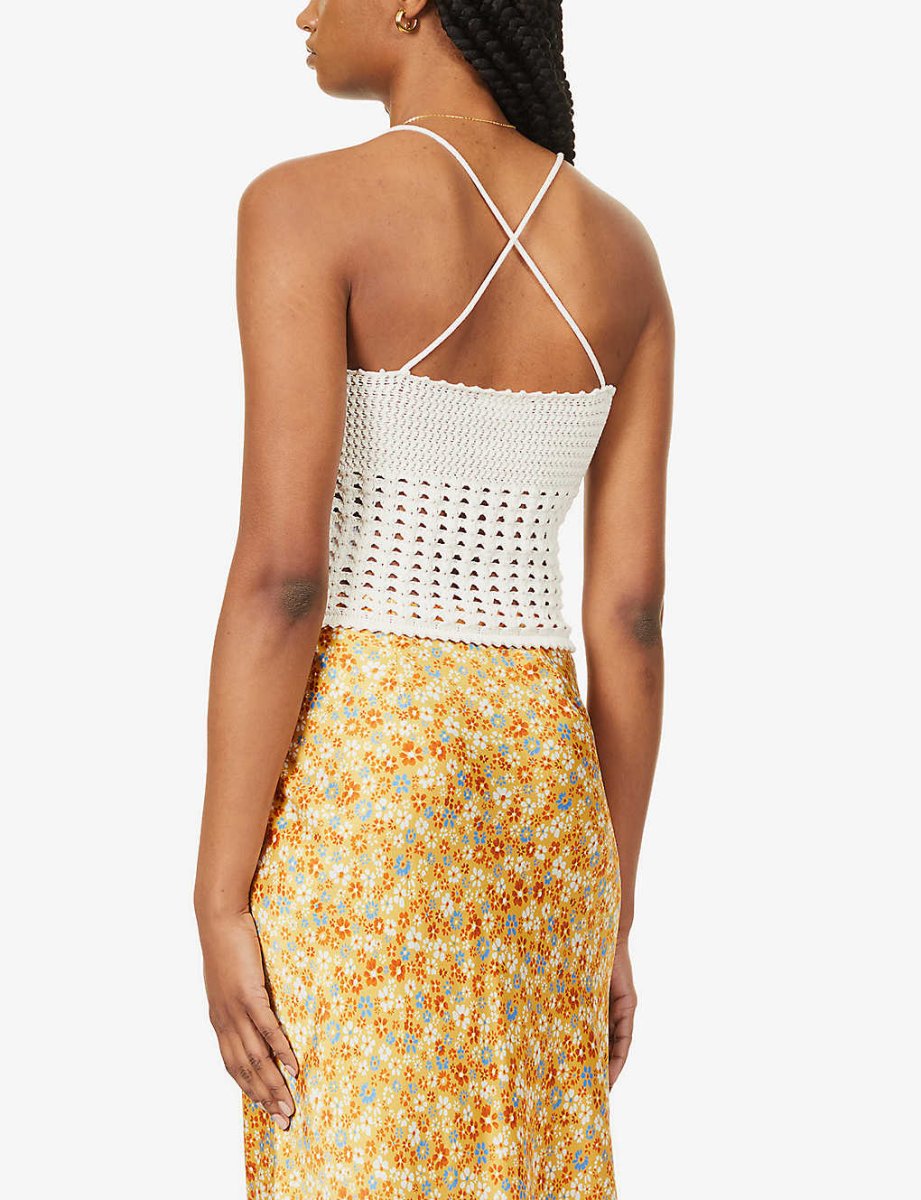 Reformation Cream Jodie Open Knit Tank Top - Imagen 5