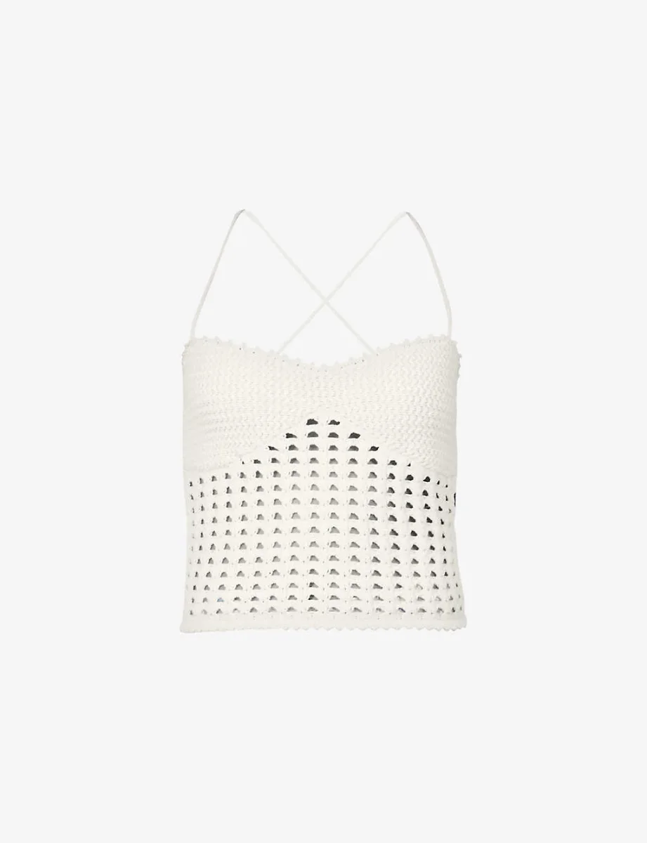 Reformation Cream Jodie Open Knit Tank Top - Imagen 3