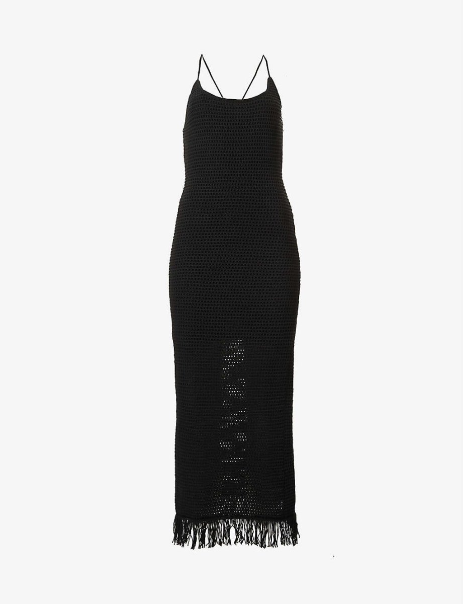 Reformation Alexina Open Knit Fringe Hem Dress - Imagen 2