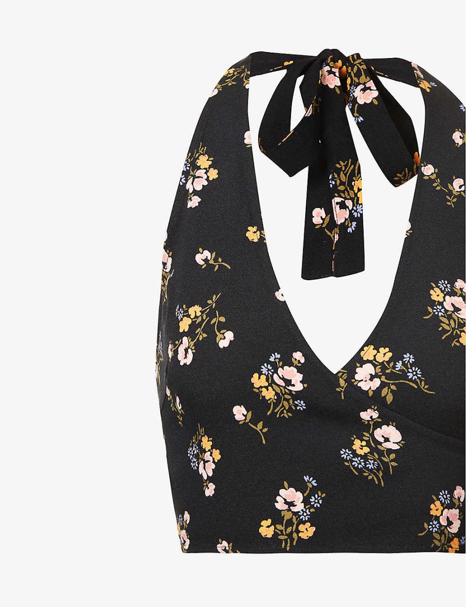 Reformation Lorin Floral-Print Halterneck Top - Imagen 3