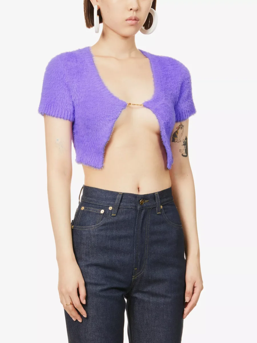 JACQUEMUS Purple La Maille Neve Manches Longues' Cardigan - Imagen 5