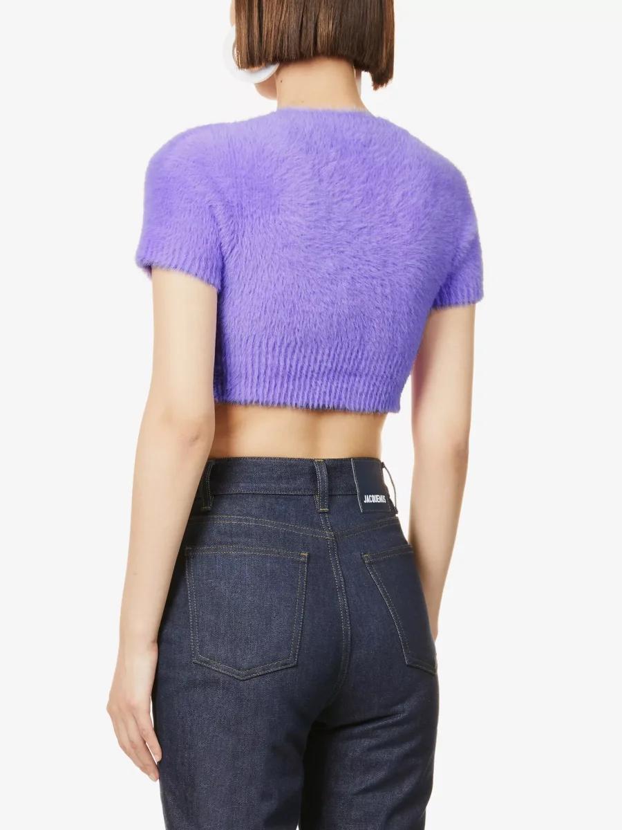 JACQUEMUS Purple La Maille Neve Manches Longues' Cardigan - Imagen 4