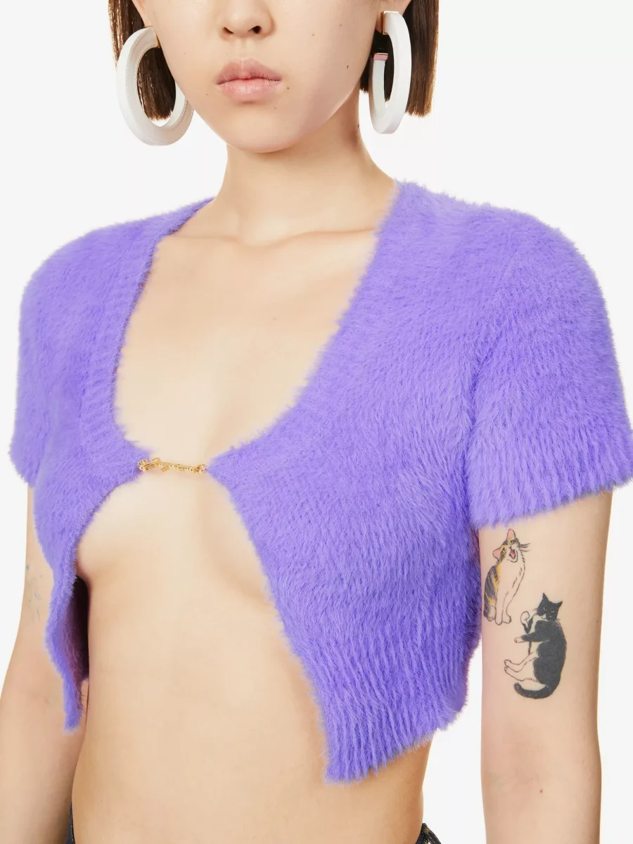 JACQUEMUS Purple La Maille Neve Manches Longues' Cardigan - Imagen 3