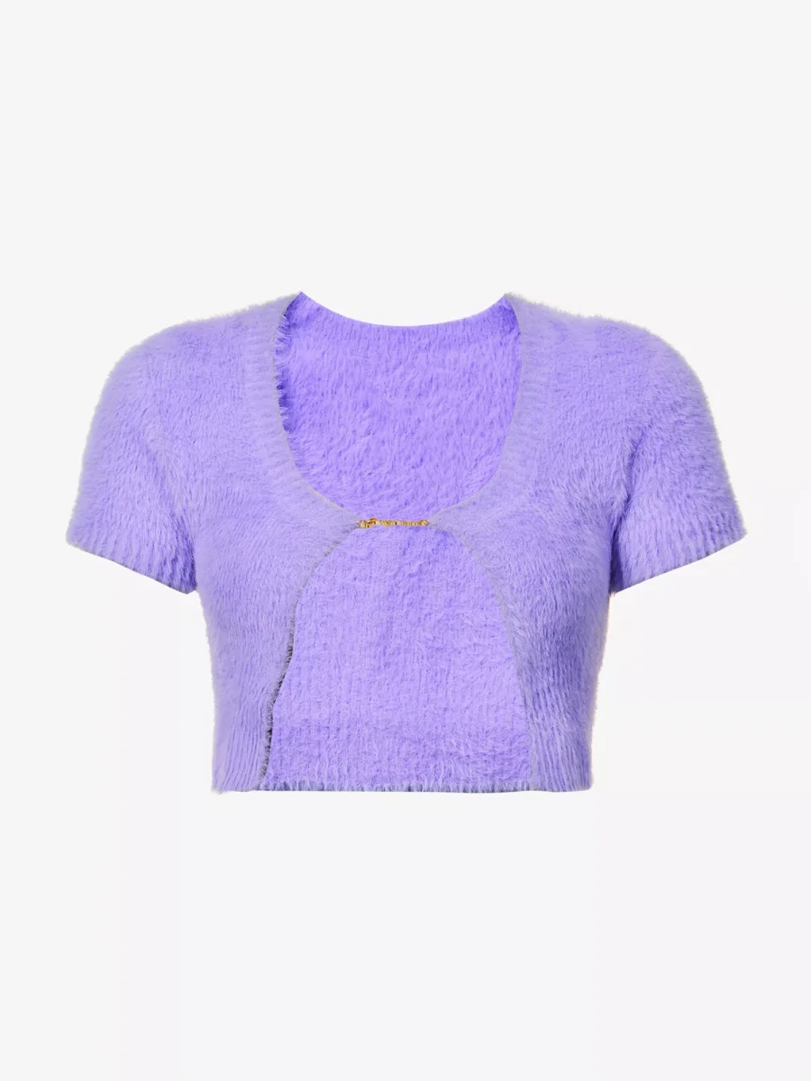 JACQUEMUS Purple La Maille Neve Manches Longues' Cardigan - Imagen 2