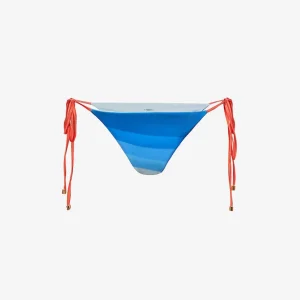 CASABLANCA Tennis Club Wave Print High Rise Bikini Bottoms