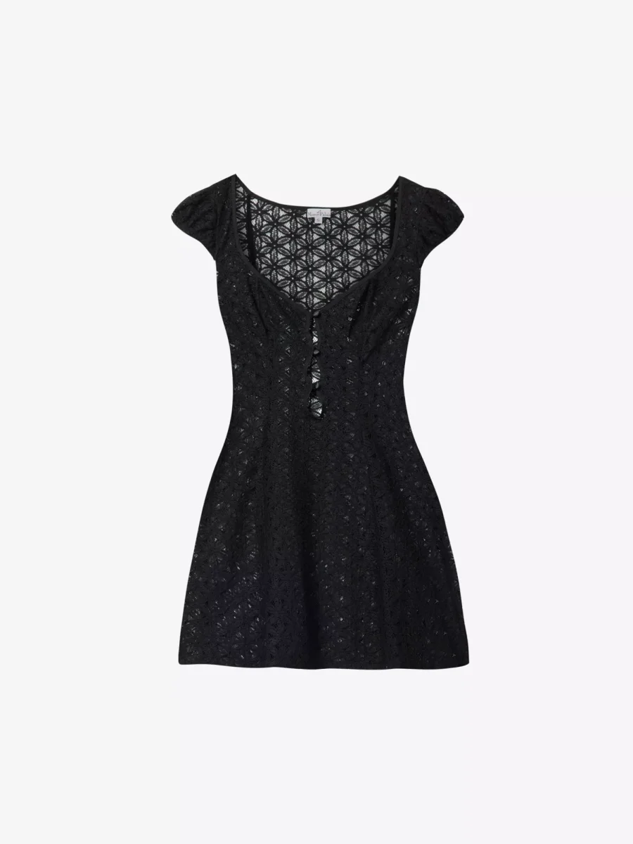 MIRROR PALAIS Maria Scoop-Neck Lace Black Mini Dress - Imagen 2