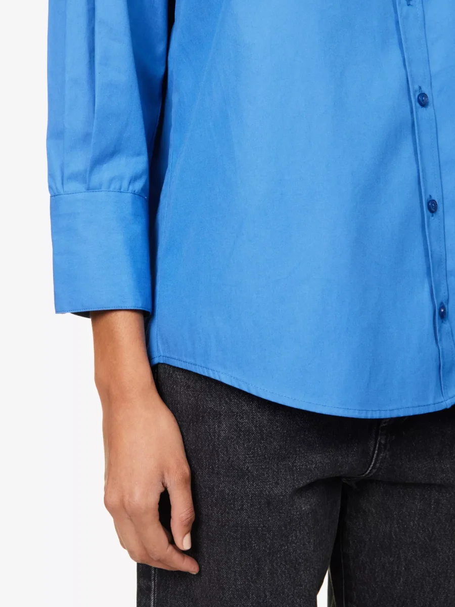 ANINE BING Mika Relaxed-Fit Cotton Button Up Blue Shirt - Imagen 6