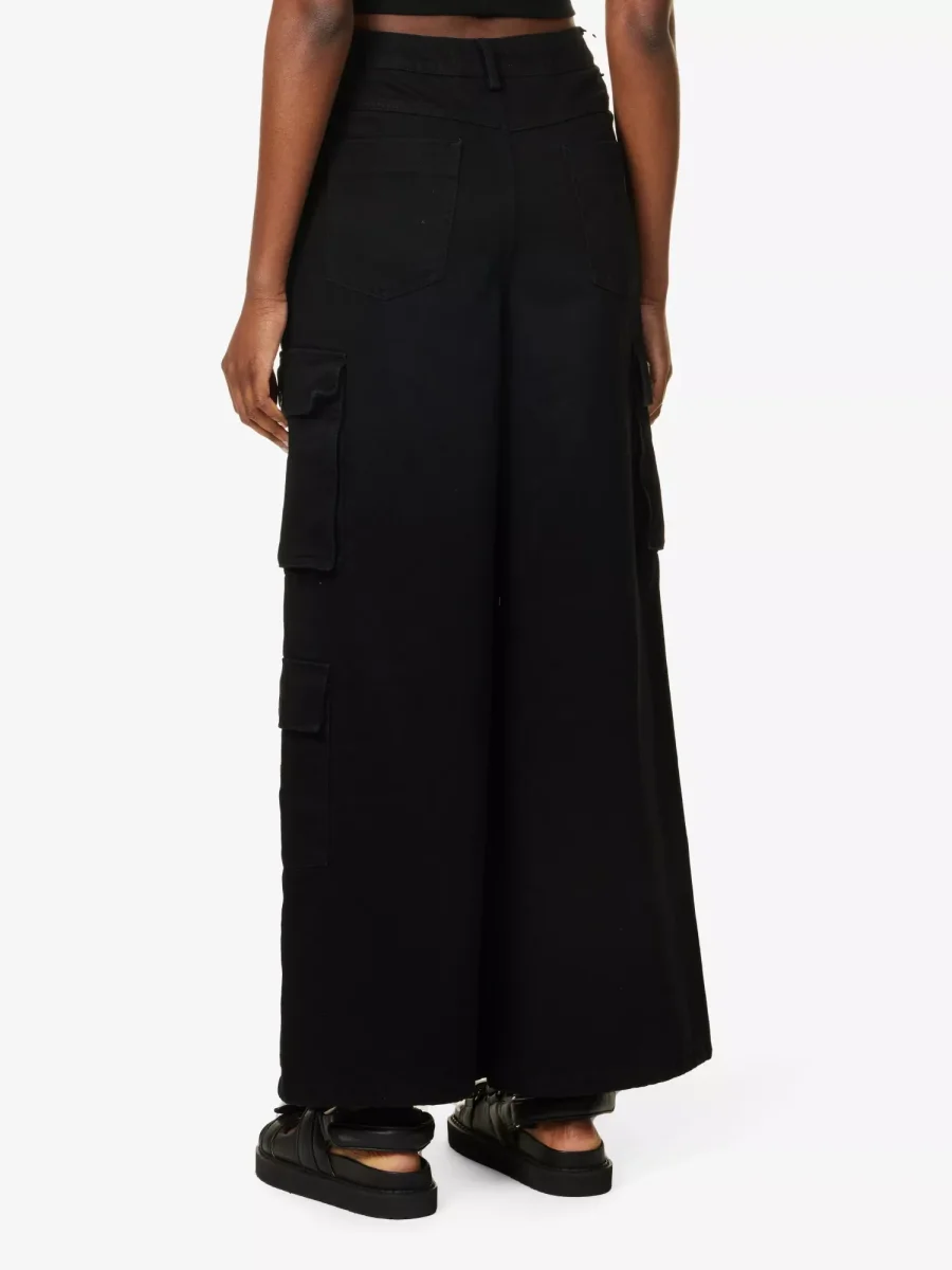 THE FRANKIE SHOP Hailey Straight Leg High Rise Patch Pocket Black Jeans - Imagen 5