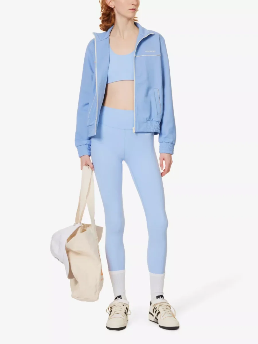 SPORTY & RICH High Rise Logo Print Stretch Wellness Athleisure Leggings - Imagen 3