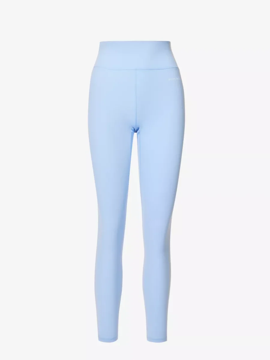 SPORTY & RICH High Rise Logo Print Stretch Wellness Athleisure Leggings - Imagen 2