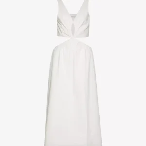 ANINE BING Dione Cut-Out Cotton Midi Dress