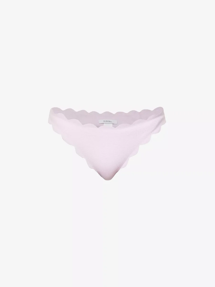 MARYSIA North Scalloped-Trim Mid-Rise Bikini Bottoms