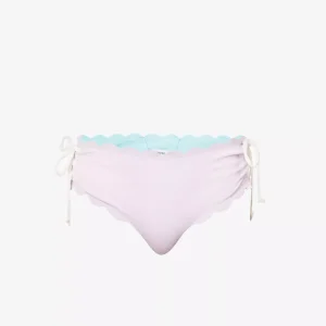 MARYSIA Reversible Scalloped Seersucker Tie Detail Bikini Bottoms
