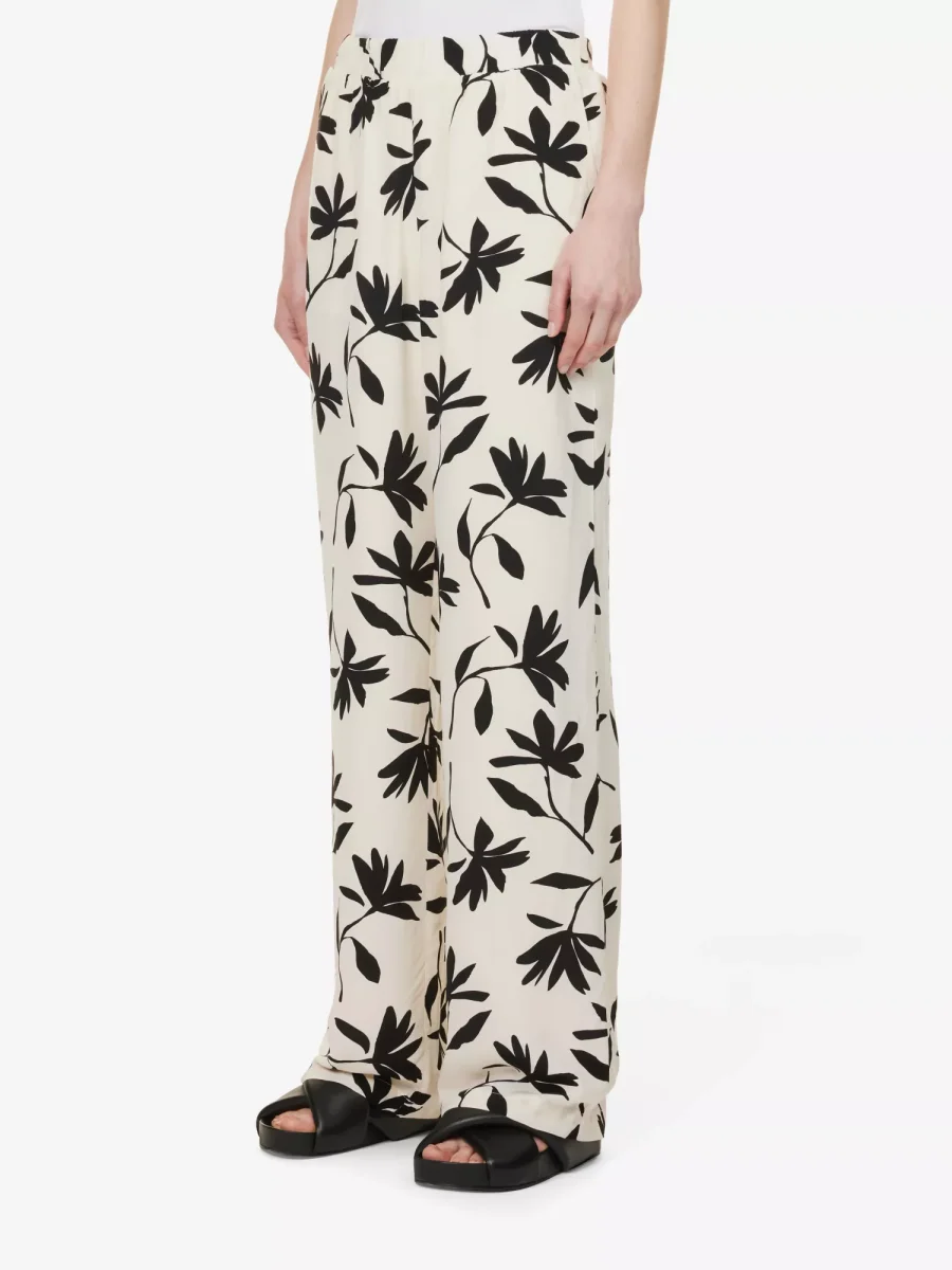 ANINE BING Owen Floral Print Wide Leg Mid Rise Woven Trousers - Imagen 3