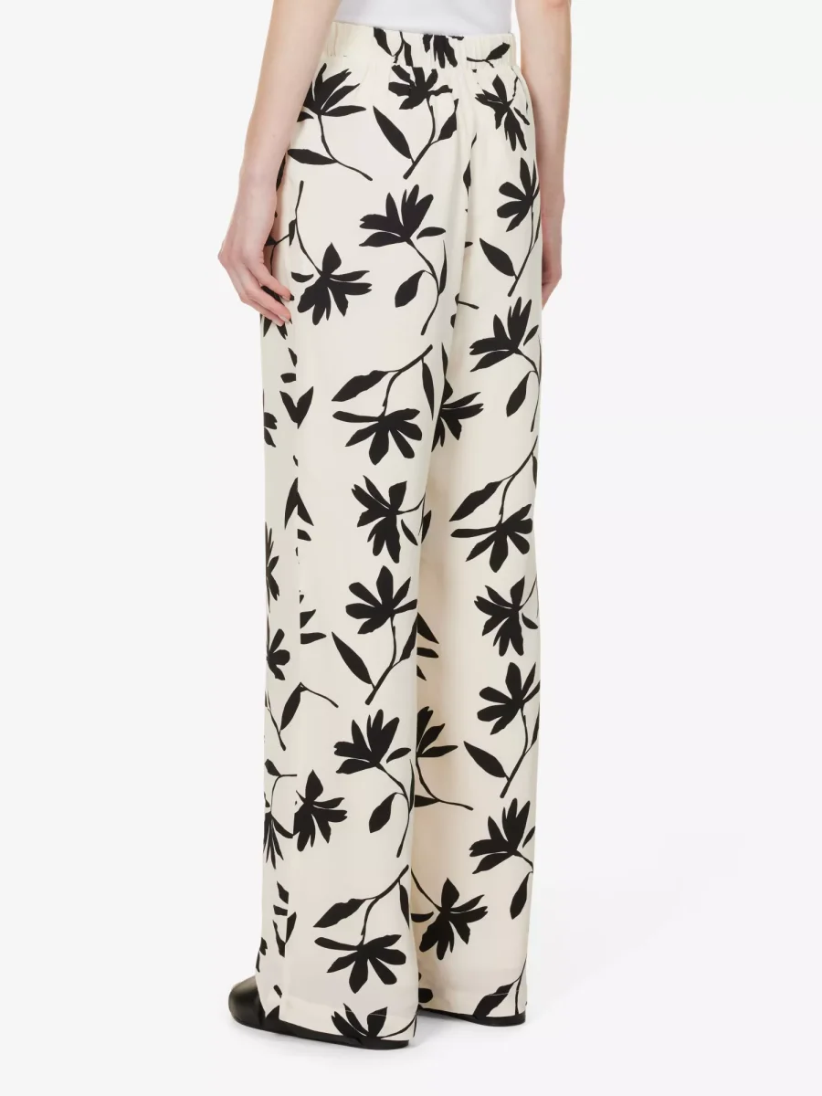 ANINE BING Owen Floral Print Wide Leg Mid Rise Woven Trousers - Imagen 6