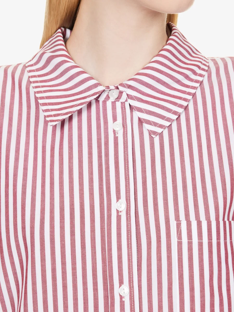 ANINE BING Mika Vertical-Striped Poplin Shirt - Imagen 5