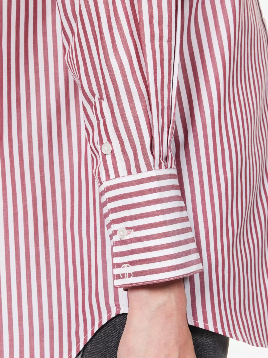 ANINE BING Mika Vertical-Striped Poplin Shirt - Imagen 6
