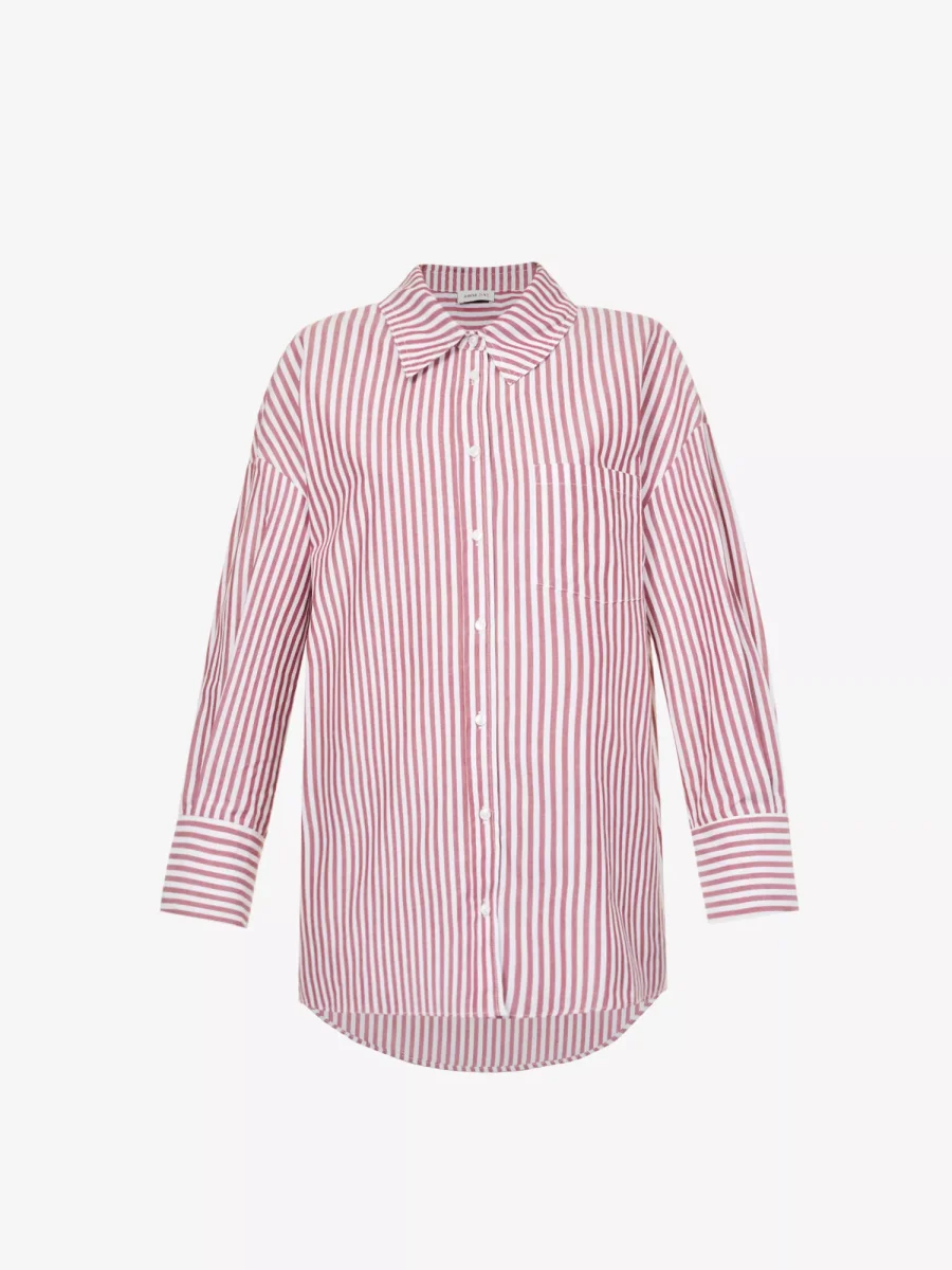 ANINE BING Mika Vertical-Striped Poplin Shirt - Imagen 2