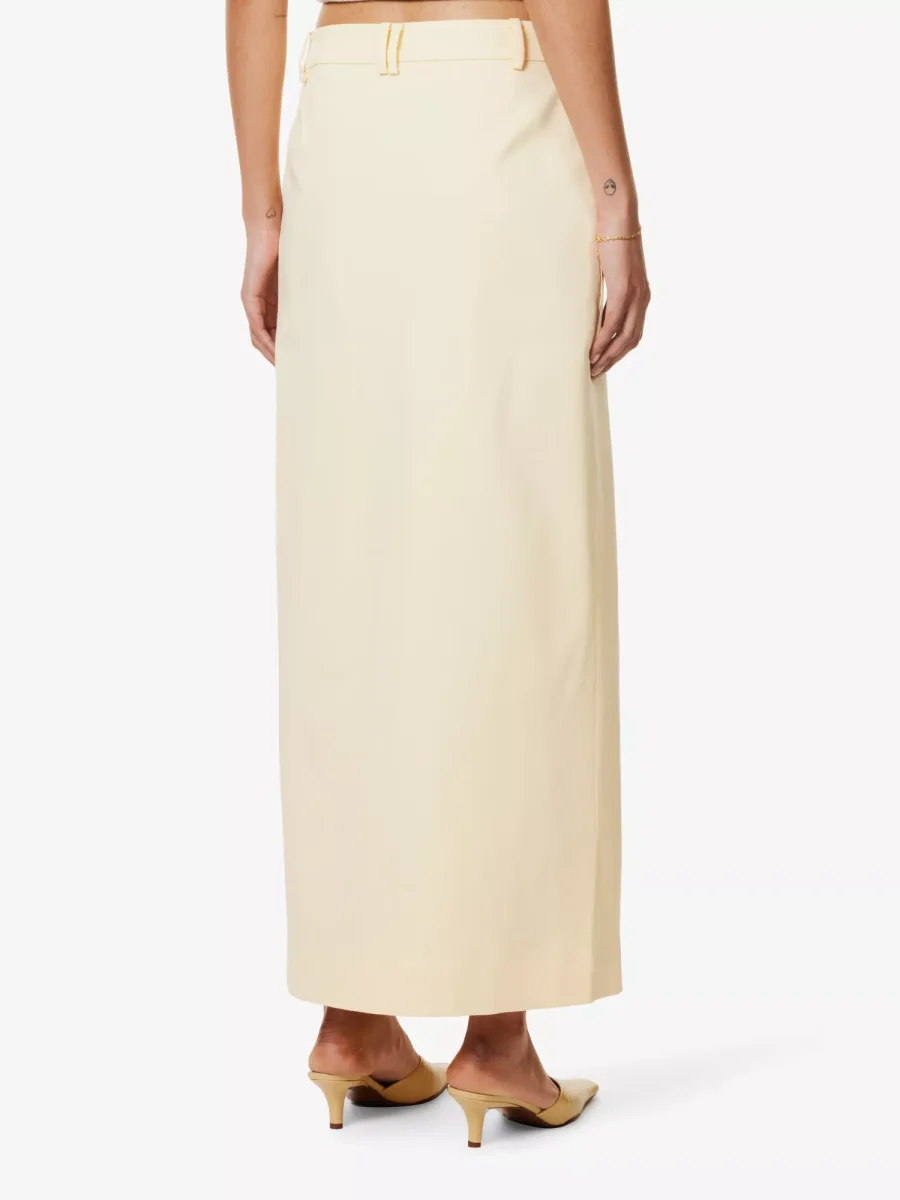 SIR. The Label Giacomo Front Split Woven Butter Yellow Midi Skirt - Imagen 5