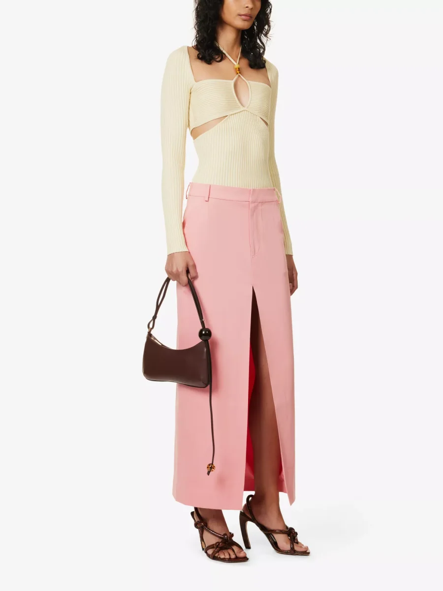SIR. Giacomo Pink Split Front Midi Skirt - Imagen 3