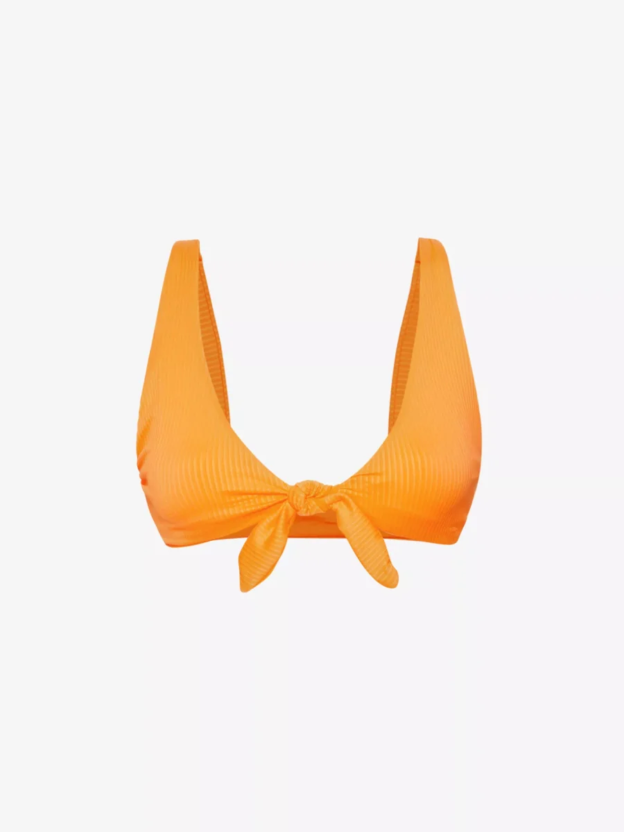 MONDAY SWIMWEAR Portugal Tie-Front Orange Bikini Top