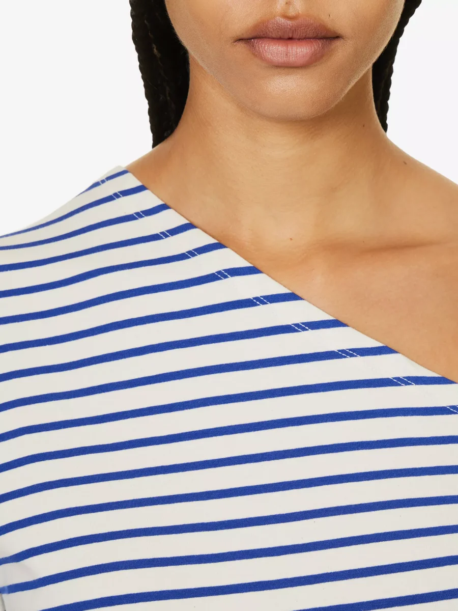 THE FRANKIE SHOP Jean One Shoulder Striped Cotton Top - Imagen 5