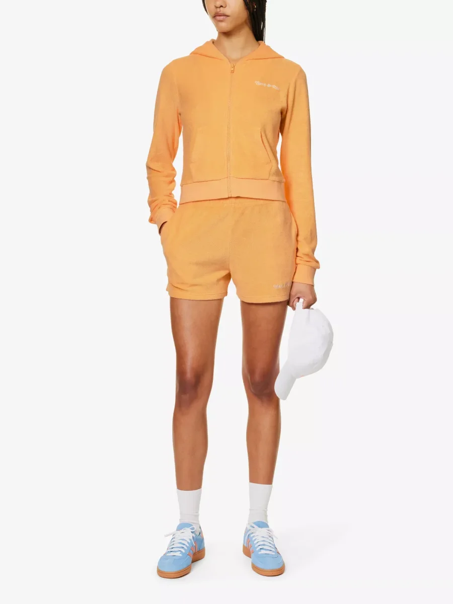 SPORTY & RICH NY Tennis Club Zip Up Orange Hoodie - Imagen 7