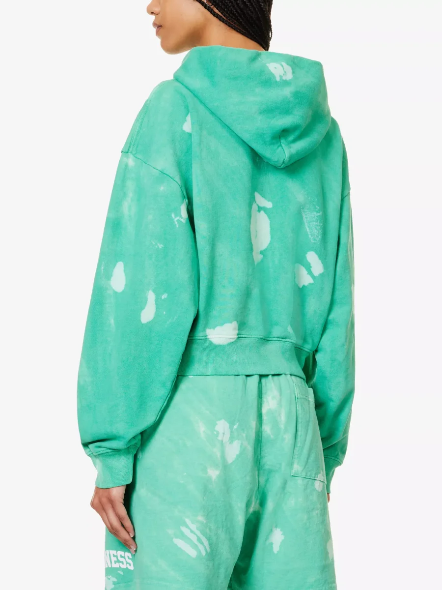 SPORTY & RICH Serif Tie Dye Cotton Jersey Hoody - Imagen 5