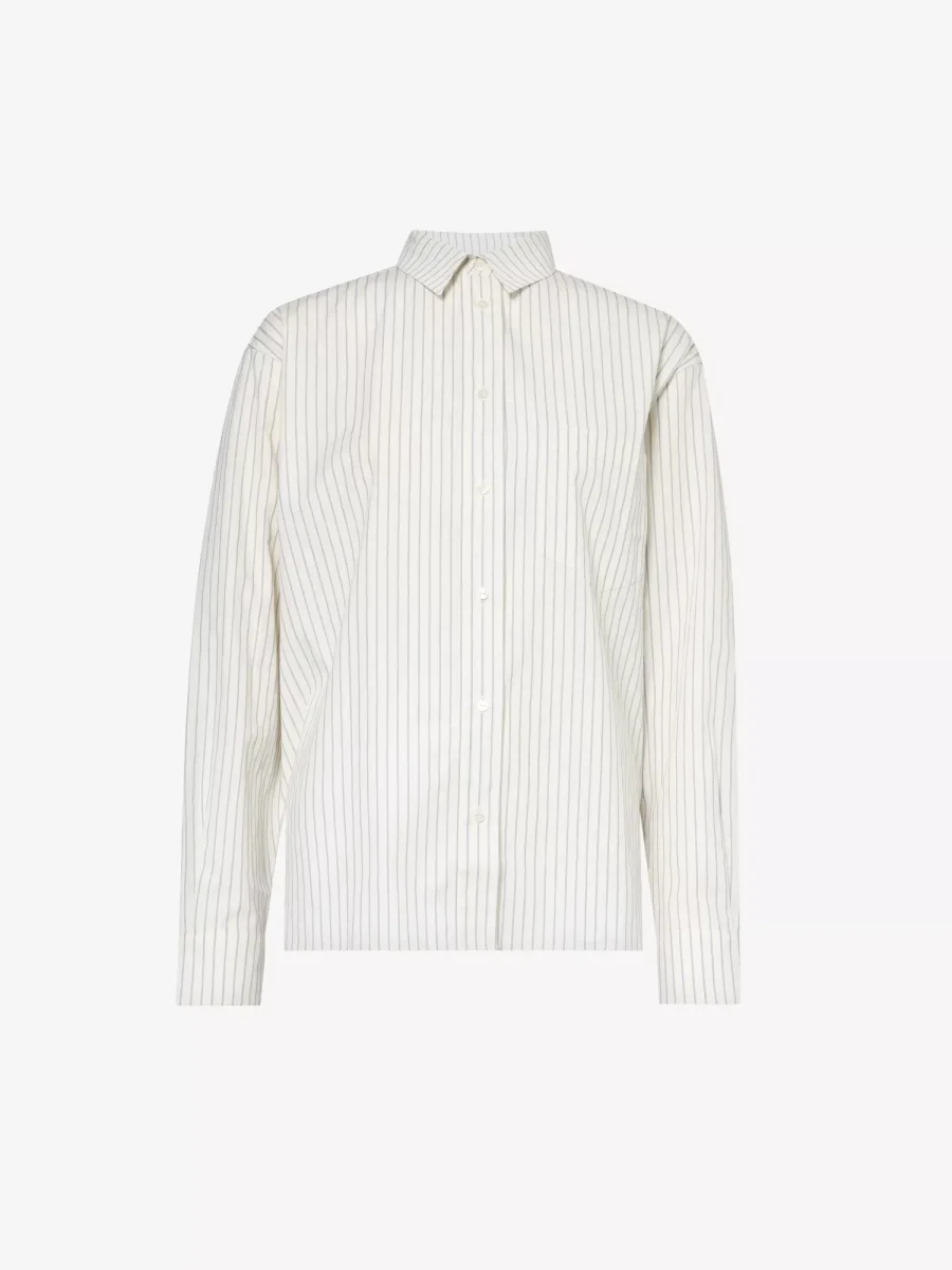 ANINE BING Logo Monogram Cotton Poplin Stripe Braxton Shirt - Imagen 3