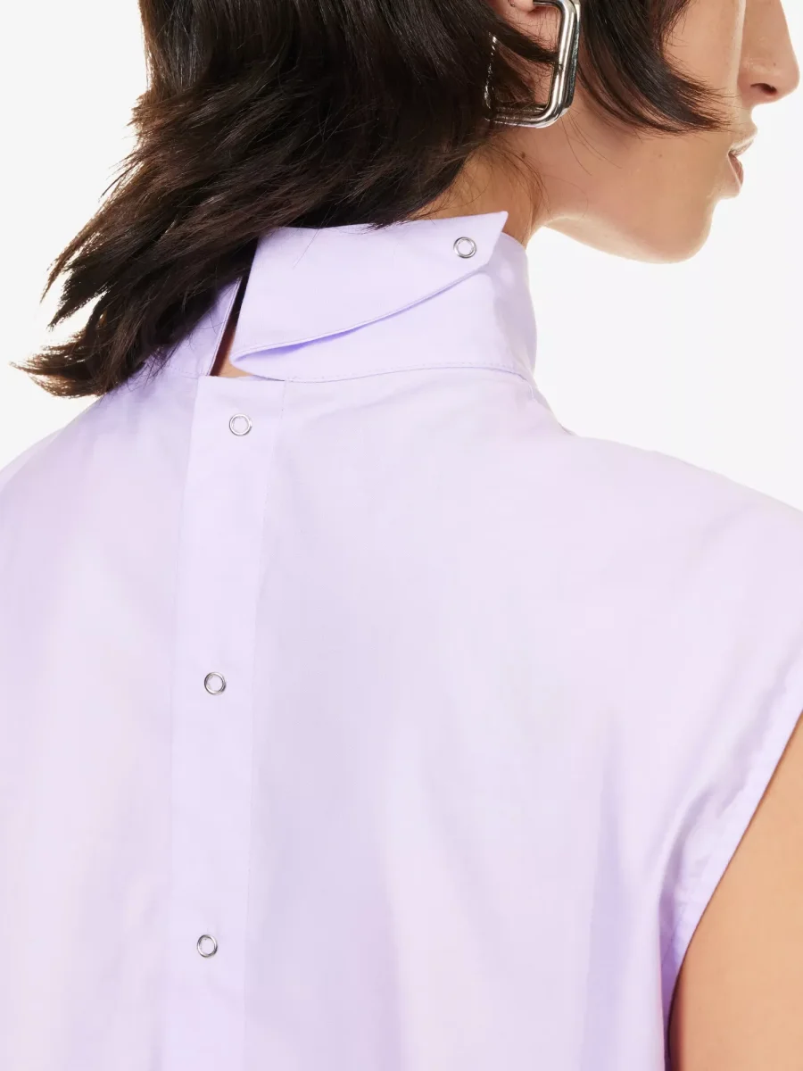 COPERNI Lilac Sleeveless High Neck Button Back Shirt - Imagen 5
