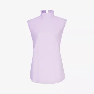 COPERNI Lilac Sleeveless High Neck Button Back Shirt