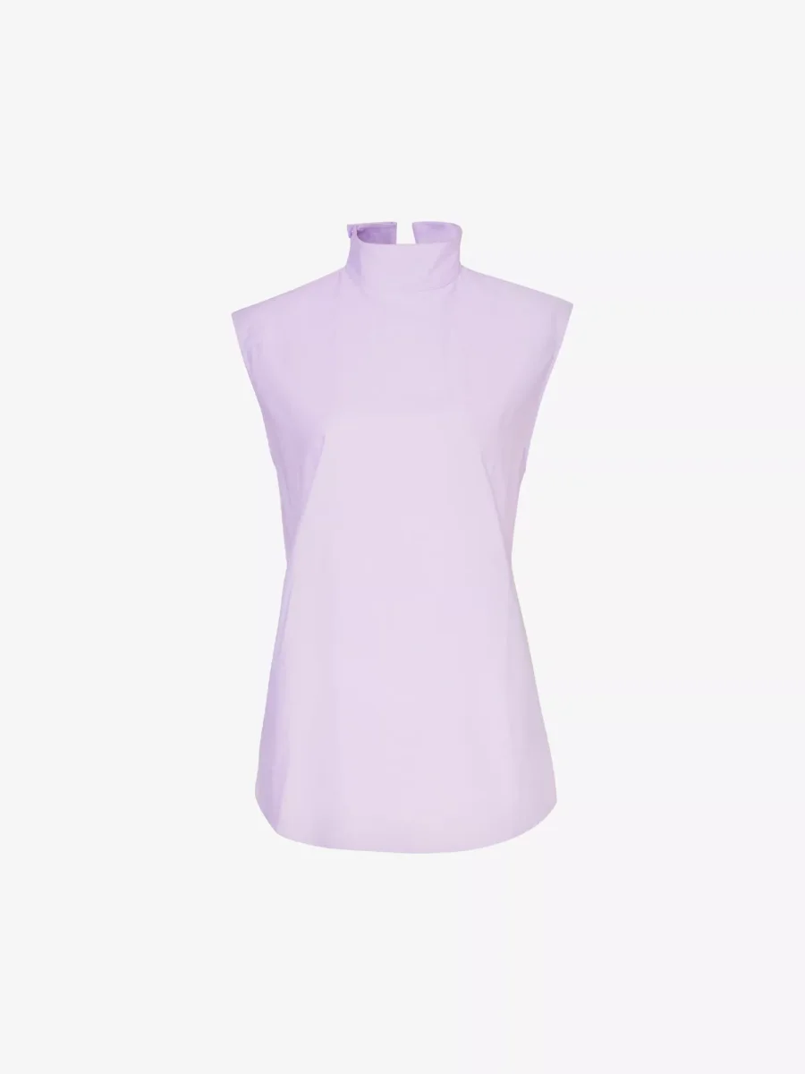 COPERNI Lilac Sleeveless High Neck Button Back Shirt - Imagen 2