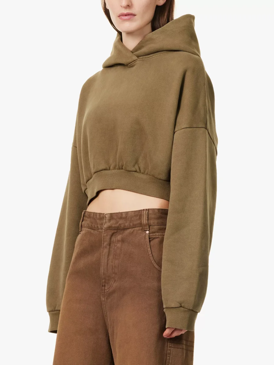 Entire Studios Military Green Double Hood Uniform Cropped Hoodie - Imagen 5