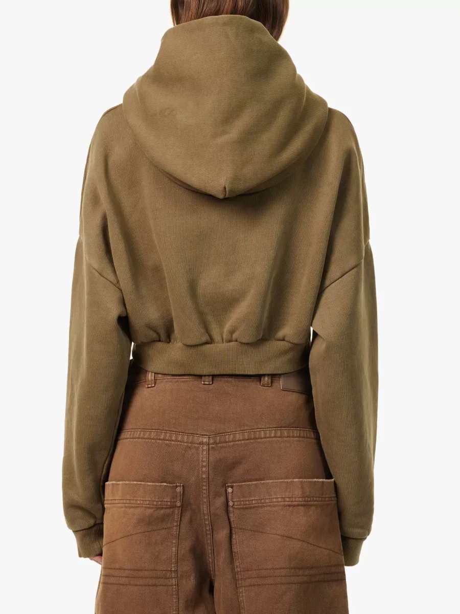 Entire Studios Military Green Double Hood Uniform Cropped Hoodie - Imagen 6