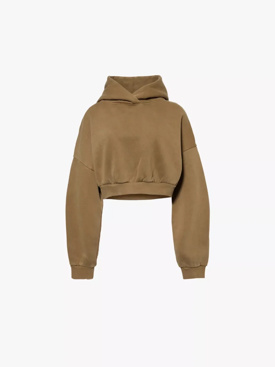 Entire Studios Military Green Double Hood Uniform Cropped Hoodie - Imagen 9