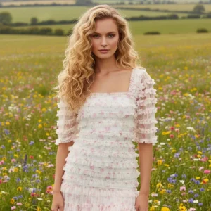 Needle & Thread Rose Ditsy Frilled Woven Mini Dress